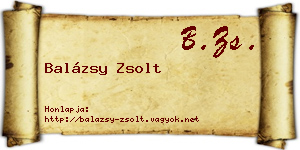 Balázsy Zsolt névjegykártya